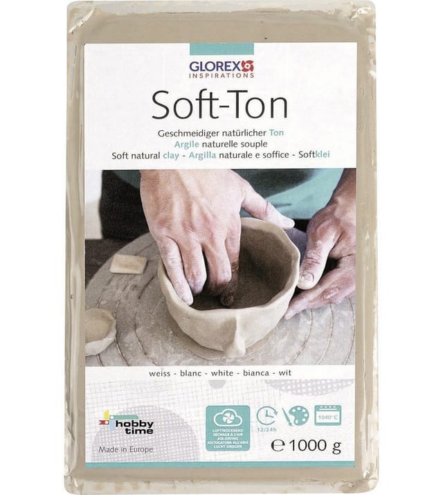Glorex Soft-Ton weiß, 1000 g Bastelmaterial
