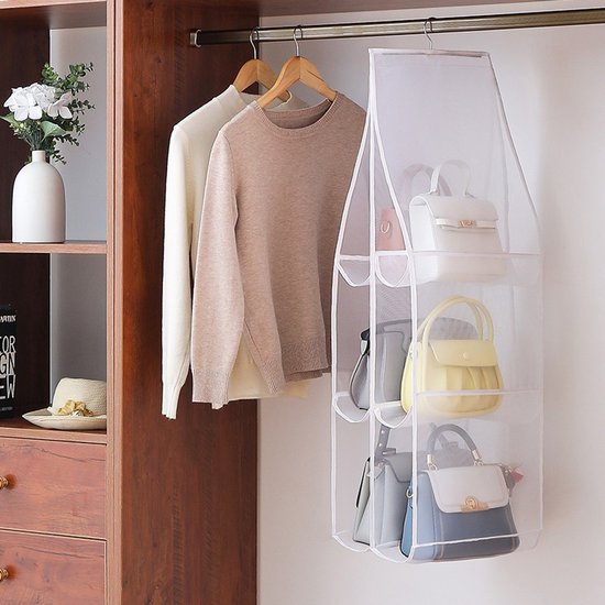Hängendes Aufbewahrungsregal - Kleiderschrank-organizer - Schrank-organizer - 6 Fächer - Geeignet Für Handtaschen, Kleidung Und Spielzeug (3er-pack)