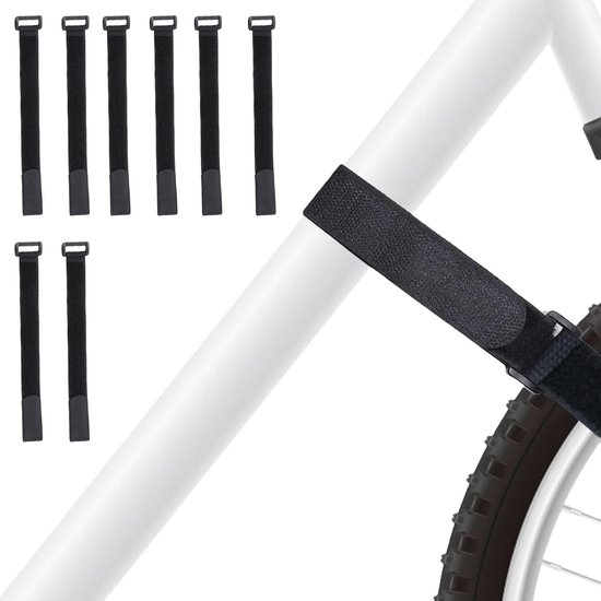 8 Radgurte – Gepäckträgergurte – Gurte – Gepäckträgerzubehör – Rutschfeste Gurte – 66 Cm – Verstellbar – Gurte – Rutschfester Klettverschluss – Schwarz