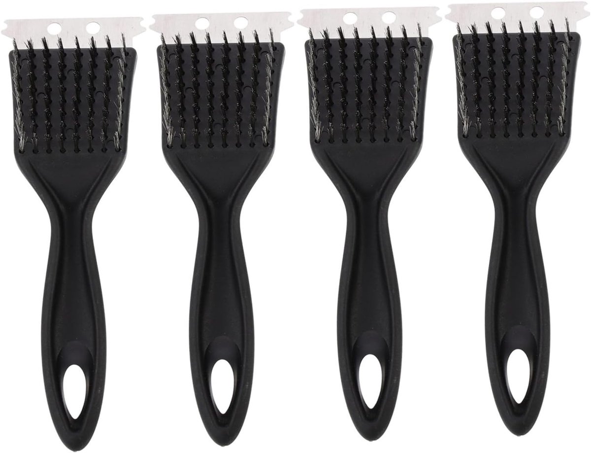 Bbq-grillreinigungsbürsten-set – 4-teiliges Drahtbürsten-set – Bbq-grillreinigungswerkzeuge – Geeignet Für Outdoor-grills (4-teiliges Set – Schwarz)
