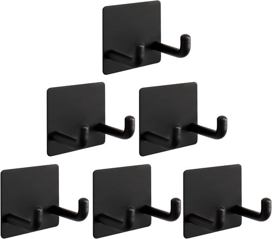 6-teiliges Set Aus 4,5 X 4,5 Cm Großen, Silberfarbenen Edelstahl-klebehaken Für Rasierer Und Handtücher