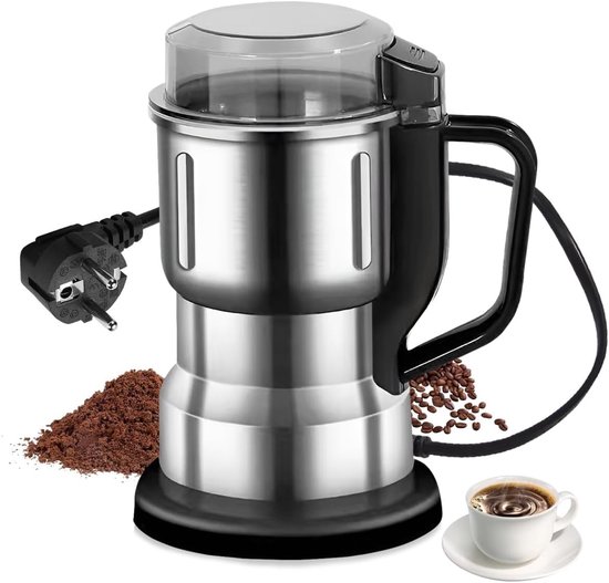 Elektrische Kaffeemühle, 200 Watt, 500 Ml Edelstahl, Kann Zum Mahlen Von Kaffee, Gewürzen, Nüssen, Paprika Und Zucker Verwendet Werden.