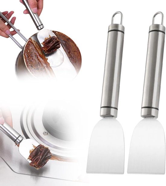 2 Multifunktionale Edelstahl-schaber, Abtauschaufel Für Gefrierschrank, Küche, Backofen, Kühlschrank Und Gefrierschrank – Silber