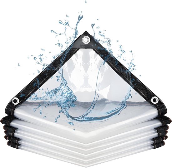 Transparente, Verdickte, Wasserdichte Plane, 2 X 2 Meter, Perforiertes Vinyl, Für Terrassen, Gewächshäuser, Hühnerställe, Pflanzenschutz