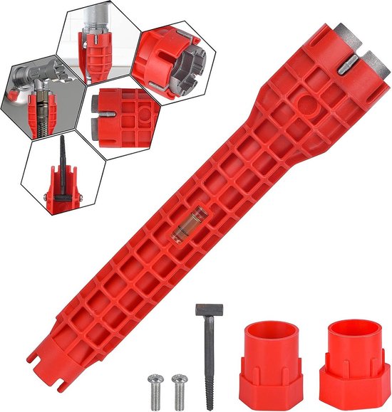 Waschbeckenschlüssel – Wc-/armaturen-multitool 8-in-1 – Premium-waschbeckenschlüssel – Doppelseitig – Für Wc/badezimmer/küchen