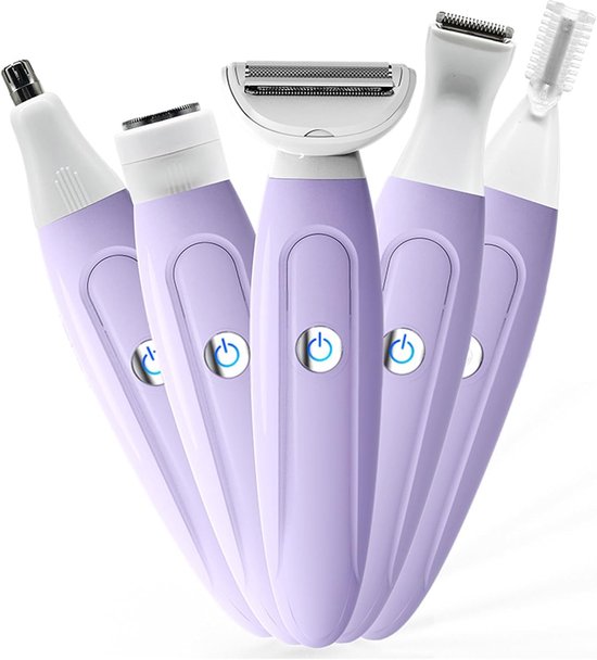 Elektrischer Damenrasierer – Multifunktionales 5-in-1-rasier-set Für Frauen – Nase, Augenbrauen, Arme, Achseln, Beine Und Intimbereich