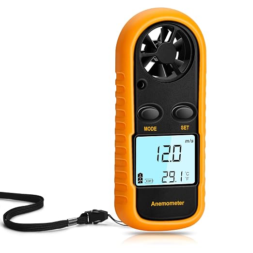 Handliches Digitales Lcd-anemometer Und Windgeschwindigkeitsthermometer Zum Drachensteigen, Angeln Und Surfen