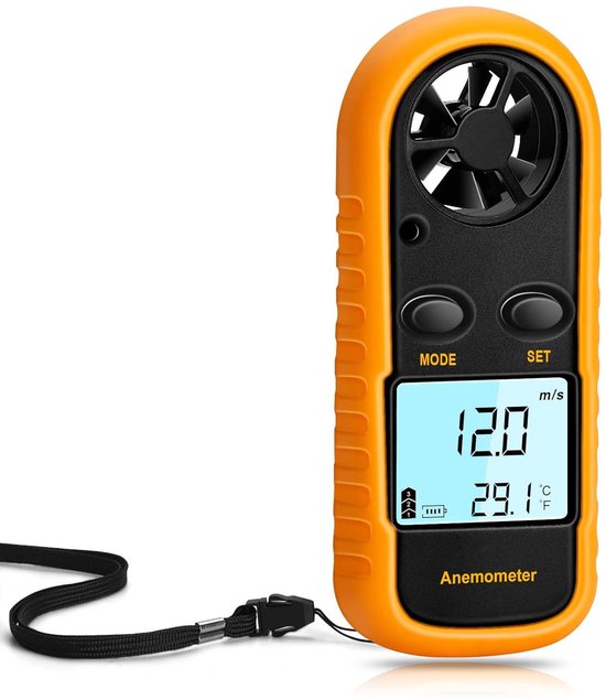 Tragbares Digitales Windgeschwindigkeits-anemometer Bis 30 M/s - Gelb