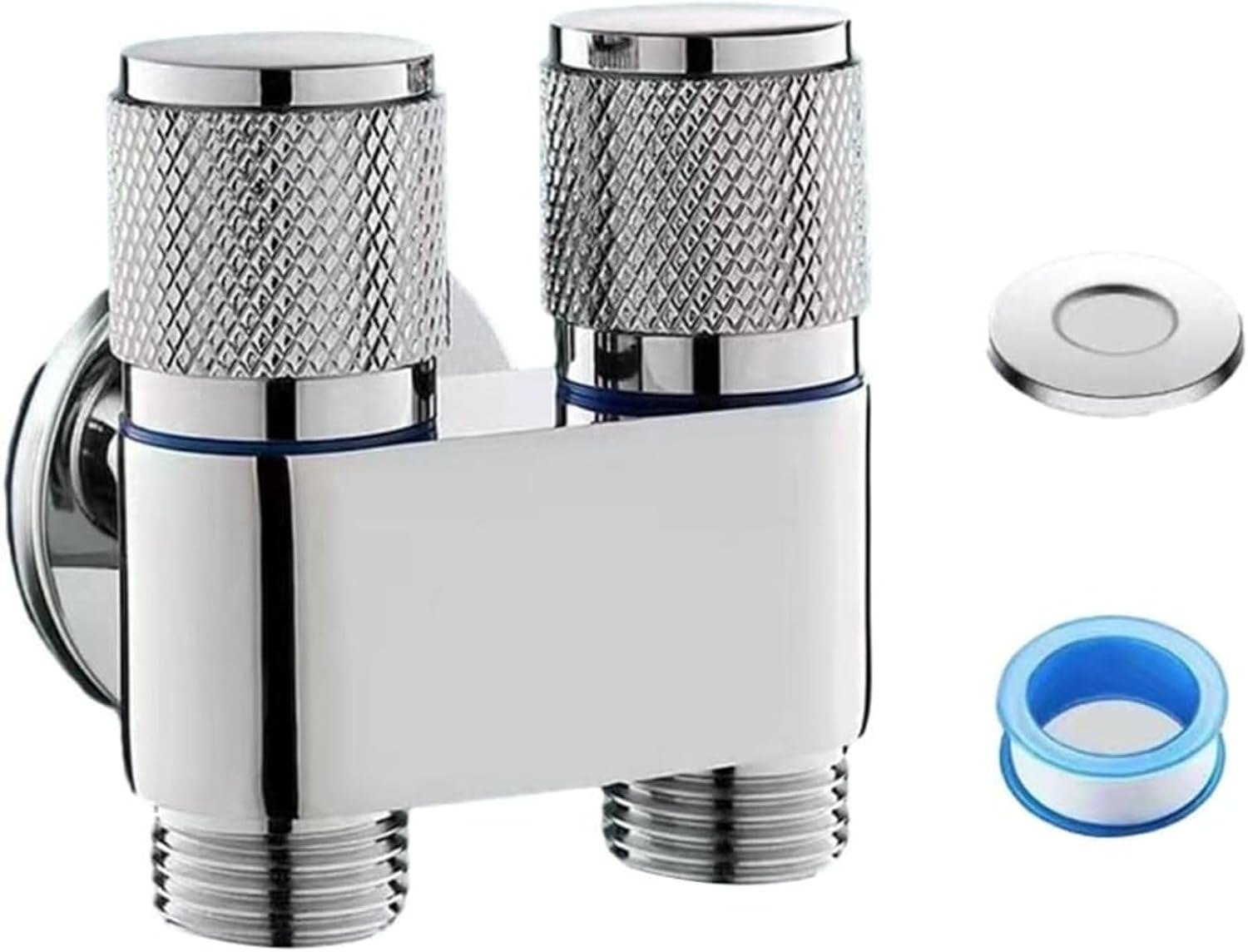Eckventil Für Toilette, Zweireihige 1:2-armatur, Dreiwege-bypass Für Waschmaschine, Edelstahl Für Küche, Bad Und Garten (silber)