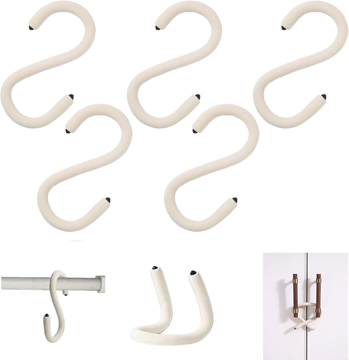 Flexible S-haken Zum Aufhängen Von Gegenständen Diese Flexiblen S-haken-gestelle Können In Garagen, Kleiderschränken, Pflanzenständern Und Korbgestellen Verwendet Werden (5er-pack).