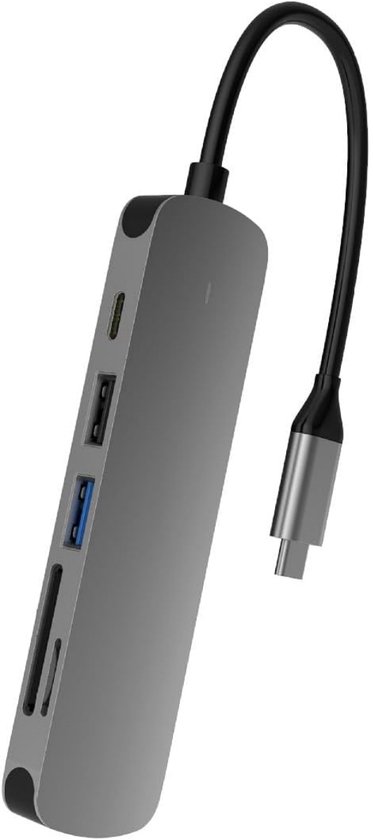 6-in-1 Usb-dock, Usb-c-adapter-hub, Usb-c Auf Hdmi 4k, Usb-a 3.0/2.0, Sd/tf-kartenleser, Usb-c-lade- Und Datenkabel, Aluminiumlegierung