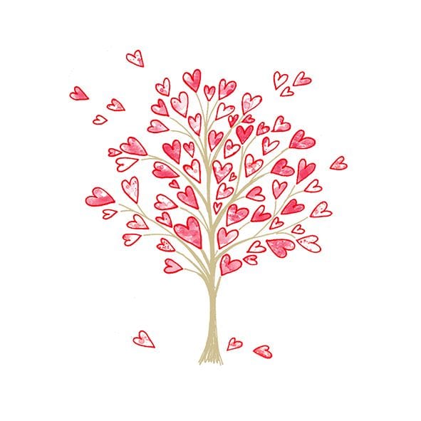 Braun&company - Servietten Motiv Love Tree 25 x 25 cm 20er Pack Papierservietten