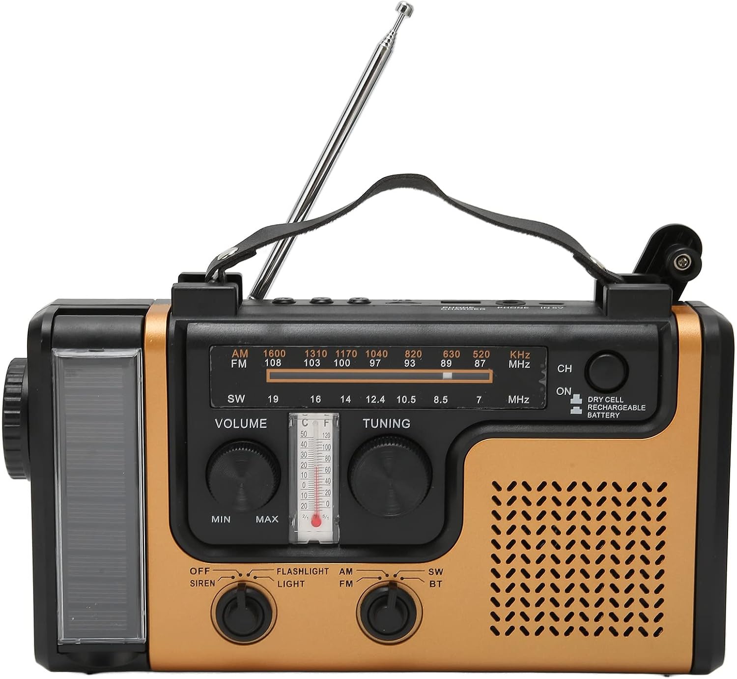 Led-solarradio, 2000 Mah Am/fm/sw-radio Mit Manueller Bedienung Zur Wiedergabe Von Mp3-musik, Eingebaute Lautsprecher Mit Taschenlampe Für Notfälle