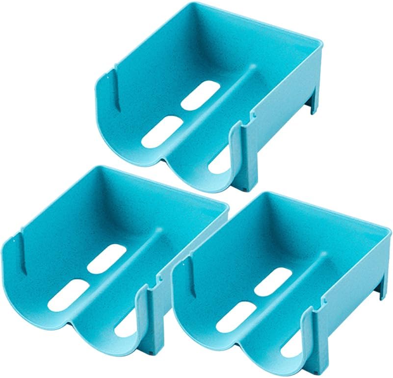 Dreiteiliges, Stapelbares, Multifunktionales Bierregal-set, Geeignet Für Kühlschränke Und Küchen – Blau