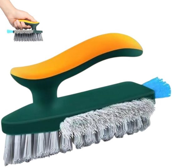 4-in-1 Fugenbürste, 149 X 93 X 77 Mm, Grün, Leistungsstarke Scheuerbürste, Mit Abzieher, Fliesenböden, Badezimmerreinigung