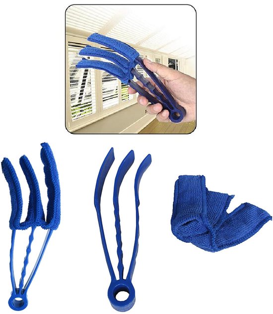 Universelle Jalousienreinigungsbürste Aus Mikrofaser, Für Vertikal- Und Horizontaljalousien, Staubentfernung, Wiederverwendbar Und Waschbar, 2er-pack, Blau