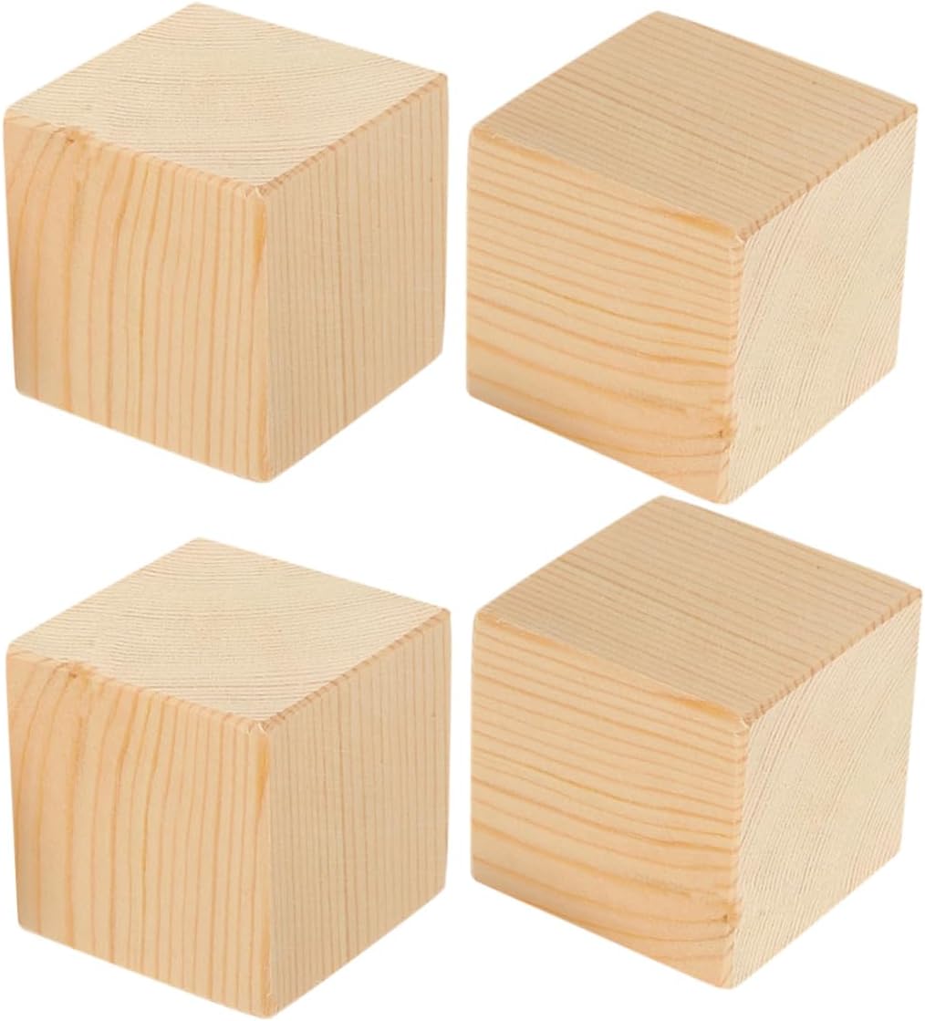 Möbelheber Aus Holz (4er-pack, Je 5 Cm), Geeignet Für Bettbeine, Sofabeine, Stuhlbeine Und Tische, Ermöglichen Ein Stabiles Anheben Ohne Werkzeug.