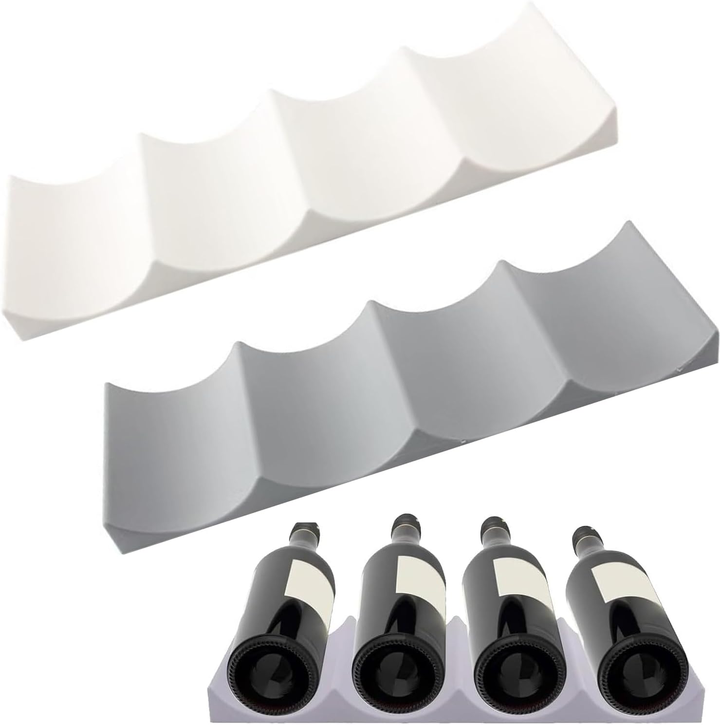 2er-pack Silikon-weinflaschenregale Und Kühlschrank-aufbewahrungsorganizer Für Esstische Und Bartheken