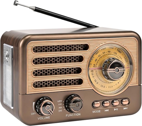 Retro-kofferradio Mit Bluetooth 5.3, Bluetooth 5.3, Unterstützt Usb/tf/aux-empfang, Teleskopantenne, Ideal Für Küche, Büro Und Zuhause.
