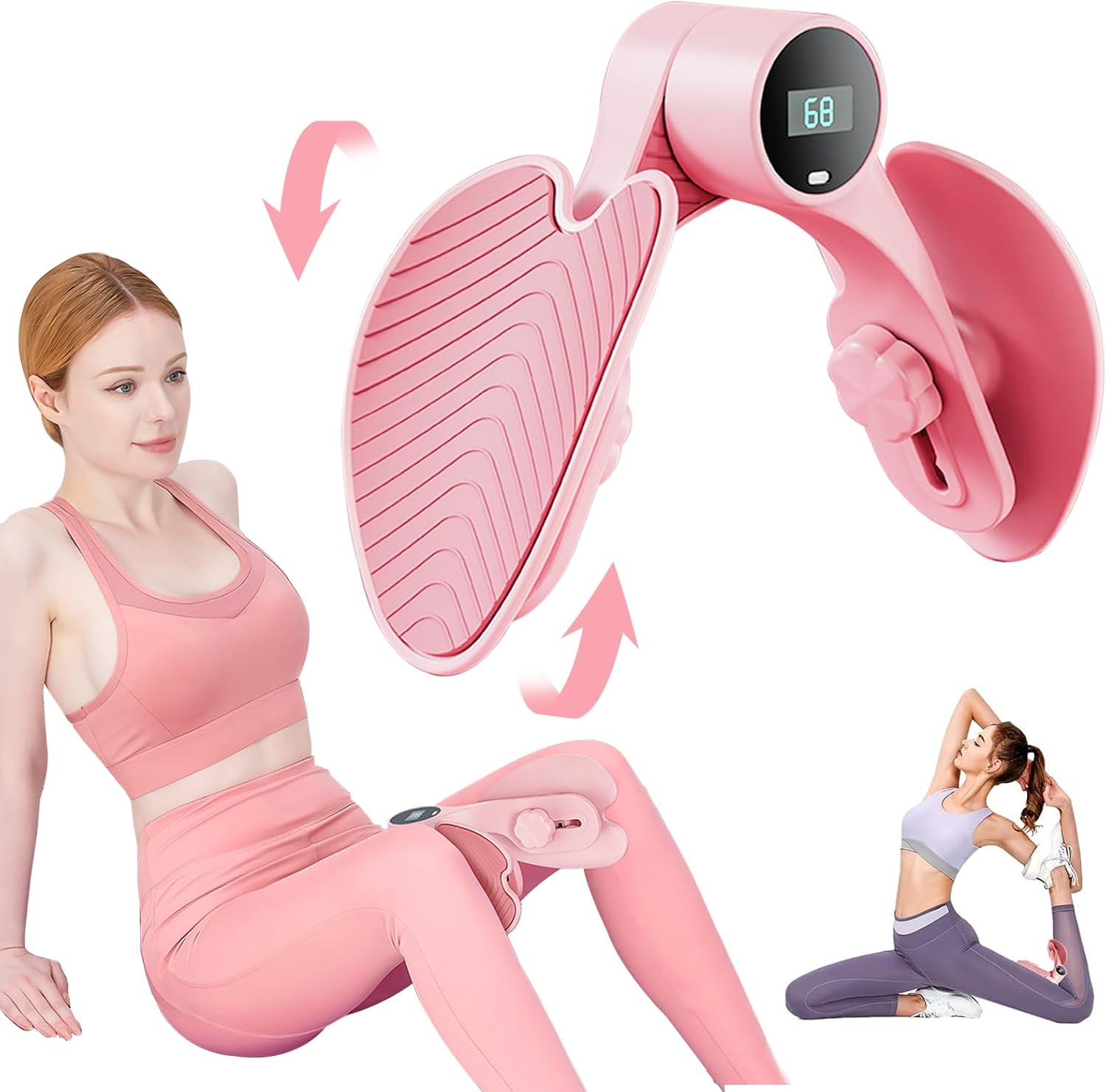 Oberschenkeltrainer, Pink – Multifunktionaler Beckenbodentrainer Für Frauen, Po-former, Intelligenter Zählchip, Einstellbarer Widerstand, Pp-material