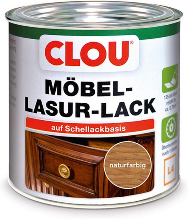Möbel Lack L4 125 ml naturfarbig Holzlasur - Clou