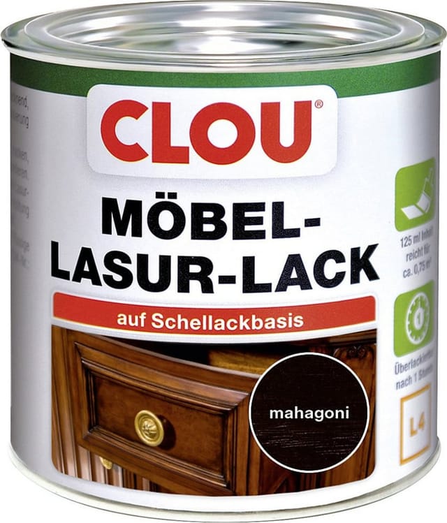 Möbel Lack L4 125 ml mahagoni Holzlasur - Clou