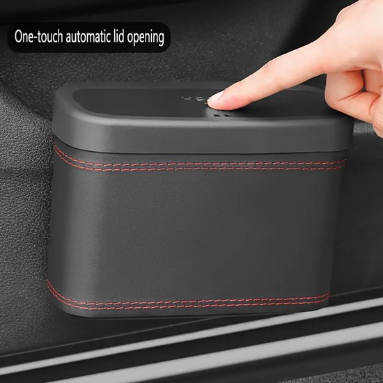 Auto-mülleimer – Mini-mülleimer Mit Deckel – Multifunktionale Aufbewahrungsbox Für Rücksitz Und Tür – Montage An Der Autositzlehne Und In Der Tür – Schwarz