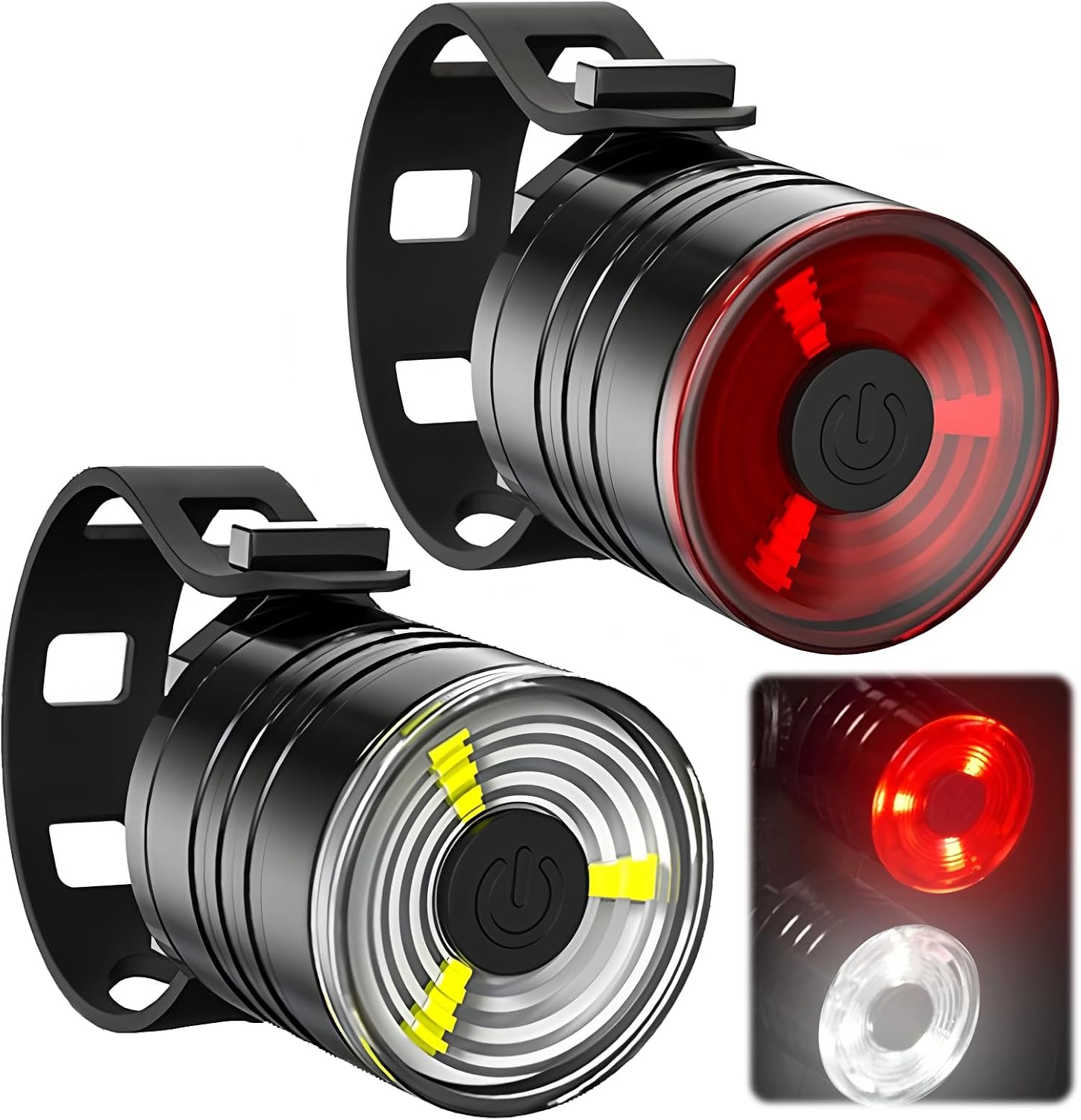 Vorder- Und Rücklicht Für Fahrräder, Unterstützt Drei Beleuchtungsmodi, Led-leuchten, Kleiner Fahrradakku, Wasserdicht, Geeignet Für Mountainbikes.