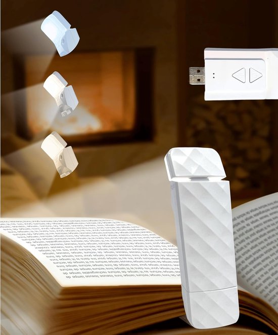 Wiederaufladbare, Weiße Leselampe Mit Usb-anschluss, 3 Farbmodi Und 5 Leds