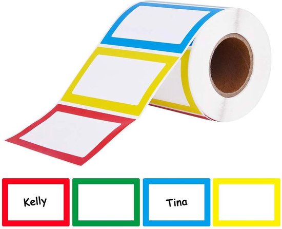 300 Blatt Rolle Mit Mehrfarbigen, Wasserfesten Namens- Und Geschenkaufklebern (9 X 5,8 Cm).