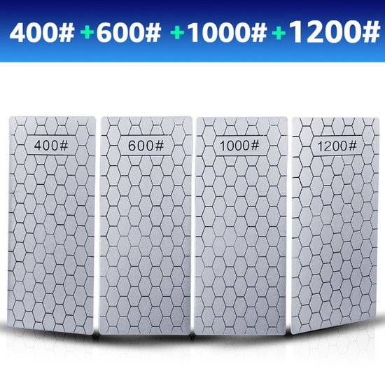 4 Schleifsteine, Diamantschleifsteine Mit Körnung 400/600/1000/1200, Rutschfeste Messerschleifsteine/wabenstruktur