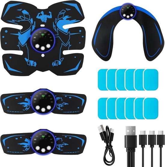 Kabelloses Ems-muskelstimulationsset, Tragbarer Fitnesstrainer Für Bauch, Arme Und Beine