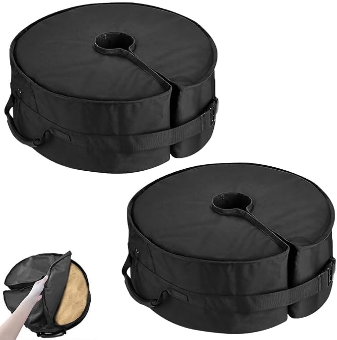 Runde Sonnenschirmhalterung Mit Seitlichem Schlitz, 45 Cm Passend Für Alle Versenkten, Freitragenden Und Outdoor-sonnenschirmständer Einfach Aufzubauen (schwarz)
