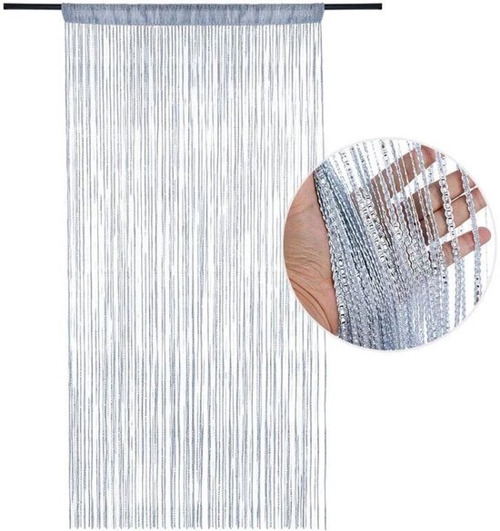 Fliegensicherer Türvorhang/moskitonetz – Silberweiß – 100 X 200 Cm