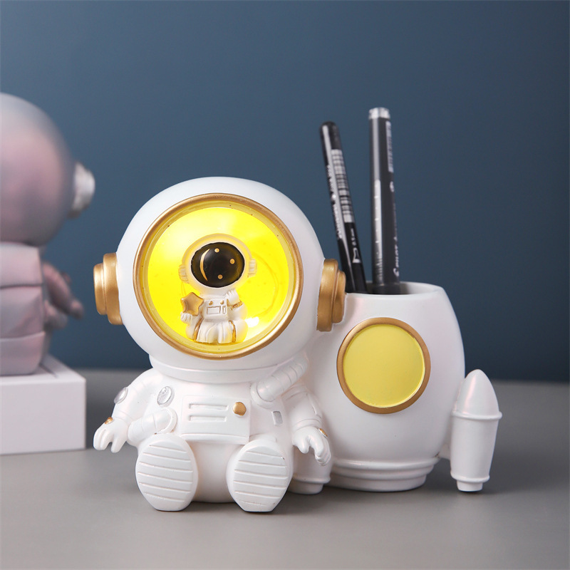 Stiftehalterlampe, Multifunktionale Lichterlampe, Stiftehalter Mit Aufbewahrungsfunktion, Schreibtischdekoration Fürs Kinderzimmer, Weiß