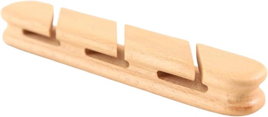 Kabelmanagement-clips Aus Naturholz Mit 3 Schlitzen, Selbstklebend, Für Den Schreibtisch