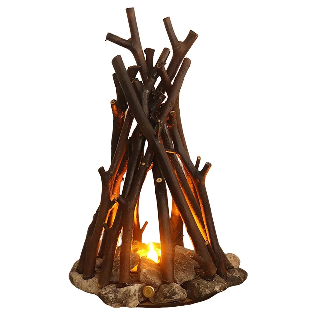 Led-nachtlicht – Dimmbares Holzfeuer-design, 3 Modi Mit Flammengeräuscheffekten, Usb-betrieben, Kleine Größe, Geeignet Für Kinderzimmer.