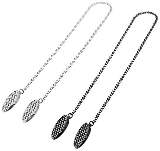 2-teiliger 50 Cm Serviettenkettenhalter Aus Metall – Silber/schwarz