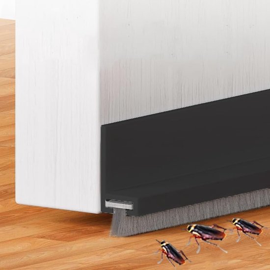 2er-pack Schalldichte Türbürsten, 99 Cm Lange Gummidichtungsleiste Zum Schutz Vor Staub, Wind Und Insekten, 100 X 5 Cm