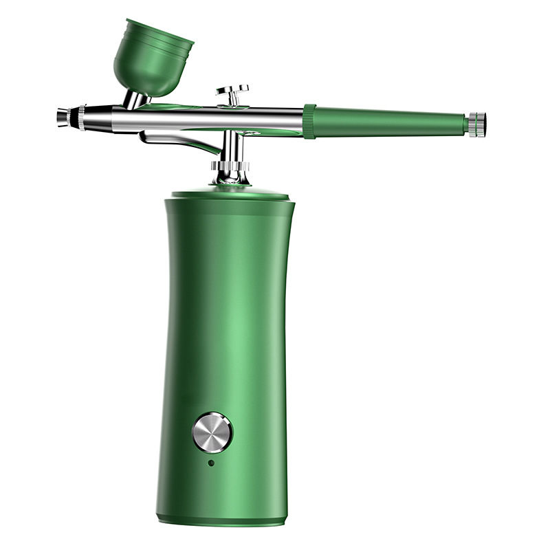 Kabellose Airbrush-nagelpistole Mit Luftkompressor, Tragbares Kabelloses Auto-airbrush-pistolen-set, Wiederaufladbares Hand-airbrush-set (grün)