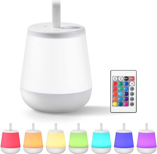 Nachtlicht Für Kinder, Touchscreen, Fernbedienung, Wiederaufladbare Led, 4 Einstellbare Helligkeitsstufen, 16 Farben, Nachttischlampe Für Erwachsene (weiß)