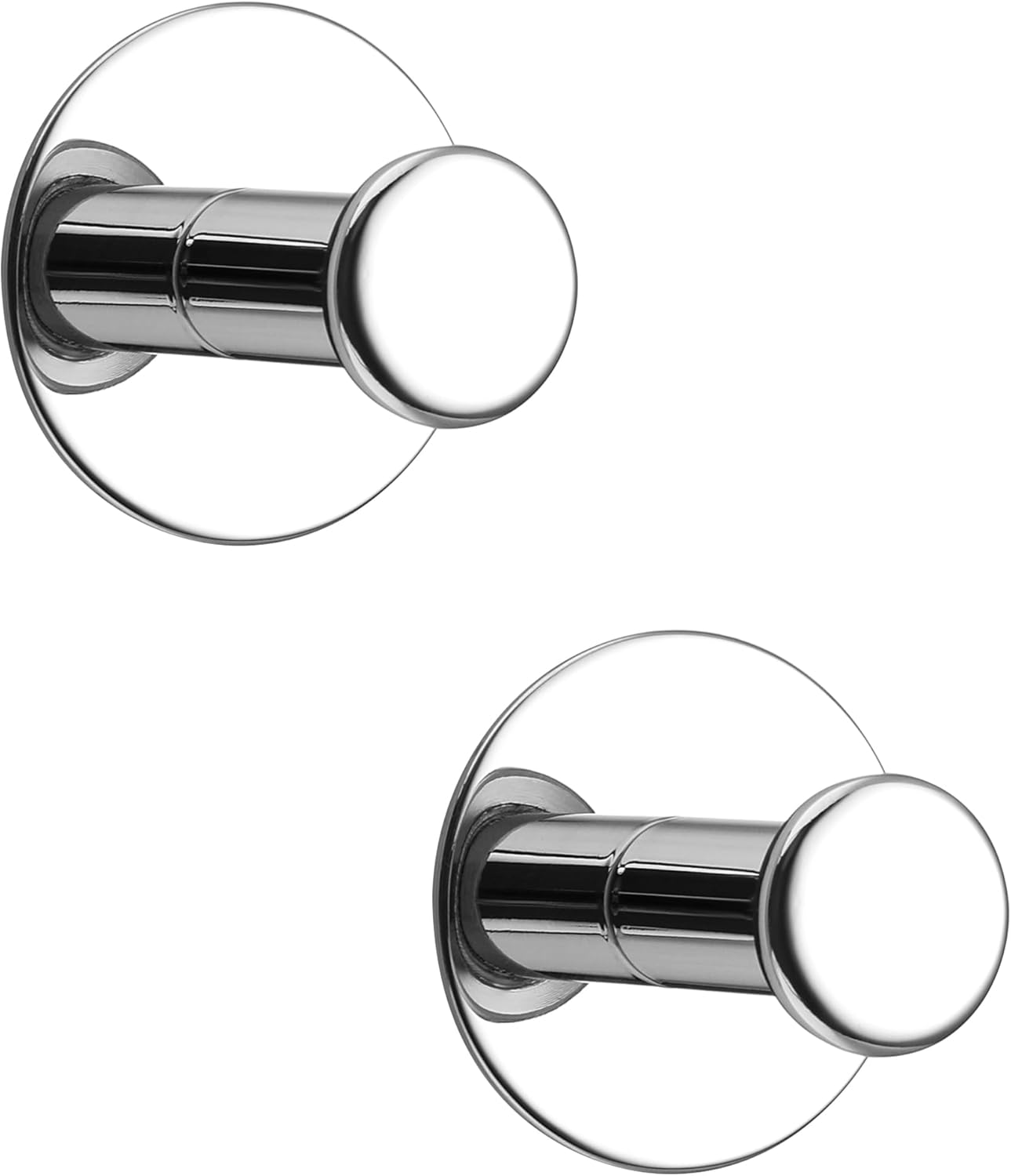 Selbstklebende Haken Für Badezimmer (ohne Bohren) – Edelstahl-wandhaken – Handtuchhaken – Für Schlafzimmer, Küchen Und Flure – 2er-pack – Verchromt