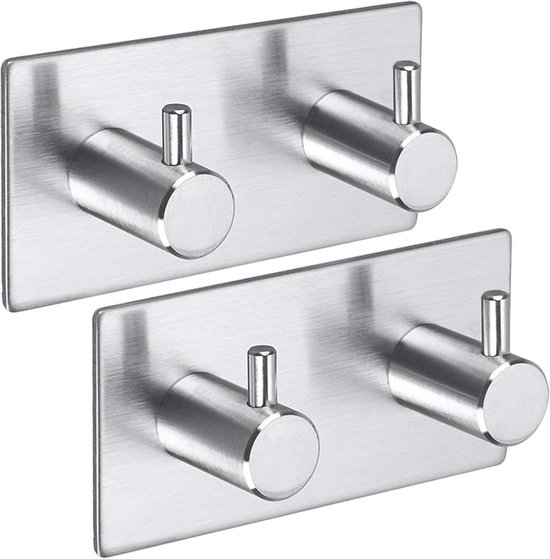 Geeignet Für Selbstklebende Handtuchhaken, 2 Edelstahl-wandhaken, Badezimmer, Küche, Wasserdicht