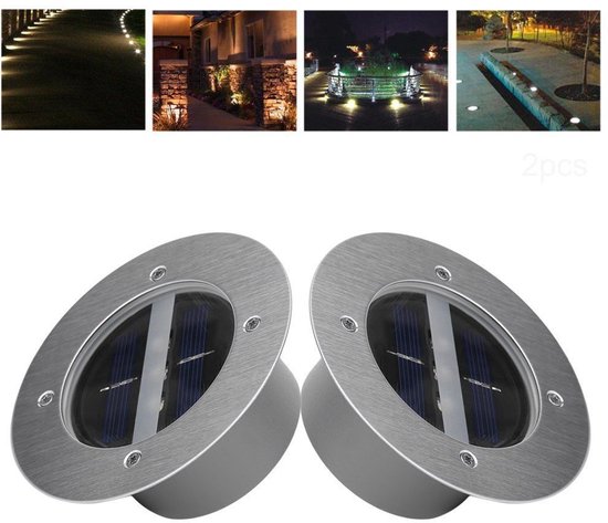 Weiße Solar-gartenbeleuchtung, Solar-led-bodenbeleuchtung Und Wasserdichte Solartreppe