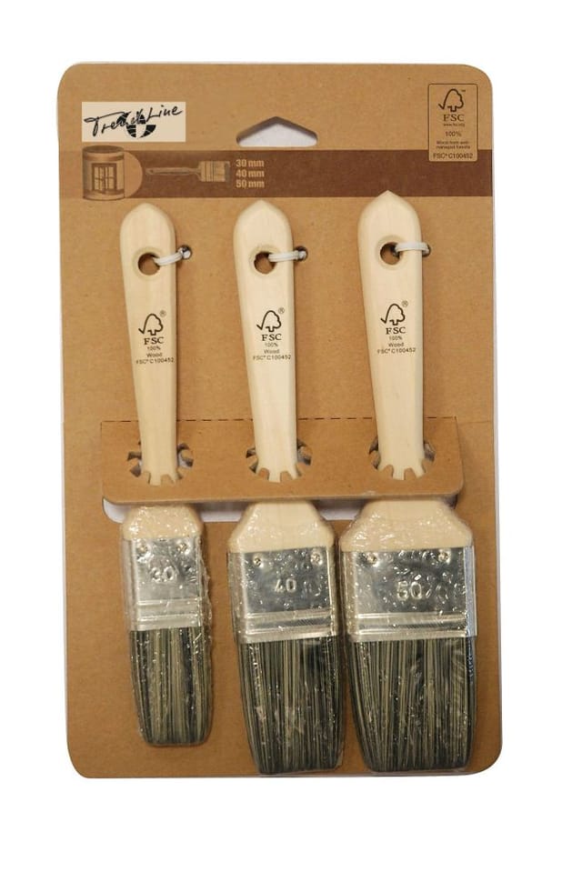 TrendLine Lasur-Pinselset 3tlg Lasurpinsel Lackpinsel Farbpinsel Flachpinsel