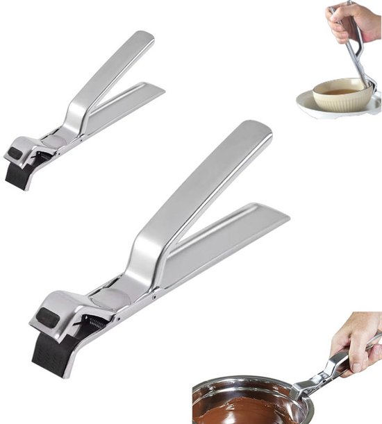 2-teilige Ofenrost-auszieherclips – Hitzebeständige Halterungen Für Schüsseln Und Bleche – Geeignet Für Backöfen, Heißluftfritteusen, Dampfgarer, Töpfe, Pfannen Und Geschirr – Silber