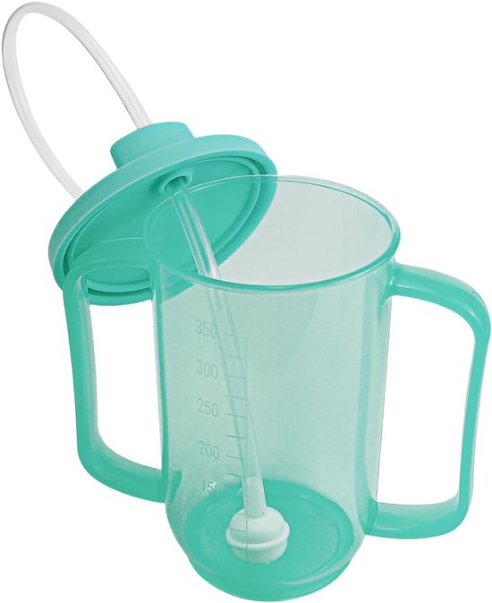 Senioren-trinkbecher, 350 Ml, Grüner Reisebecher Mit Griffigem Henkel Und Ausgießer