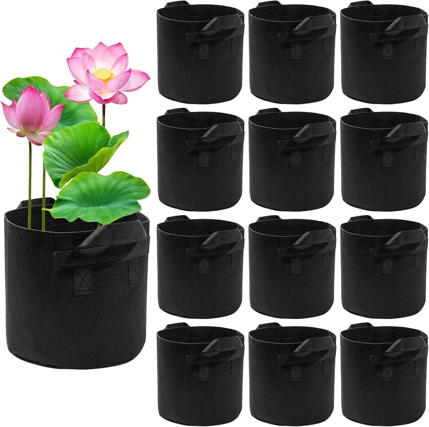 12 Stück – Pflanzbeutel – Anzuchtbeutel – 2 Gallonen – Pflanztopf – Pflanzbeutel – Nachhaltig – Wiederverwendbar – Pflanzkorb – Blumen – 20 X 20 Cm