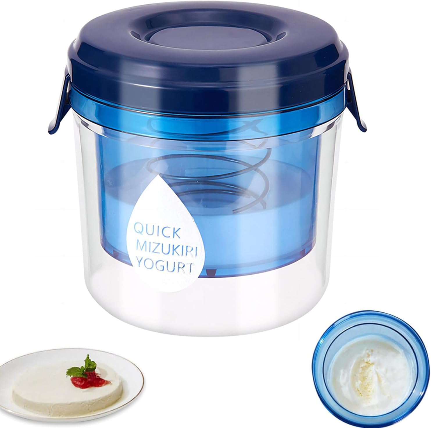Griechischer Joghurt-sieb Mit Deckel – Feinmaschiger Joghurtfilter – Für Kleine Mengen (450 G) Dickflüssigen, Cremigen Griechischen Oder Kokosjoghurt – 13,0 × 13,0 × 13,0 Cm