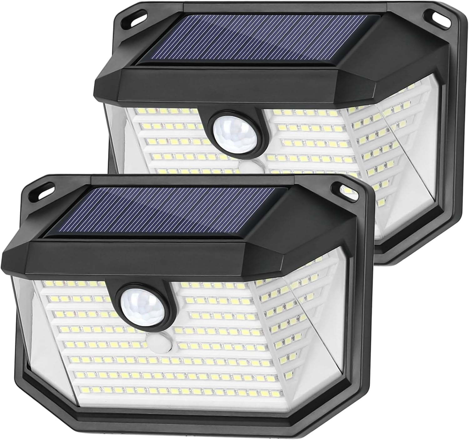 Solarbetriebene Außenleuchten, 2er-pack, Ultrahelle 178 Leds, Bewegungssensor, 270°-weitwinkel, 3 Modi, Wasserdichte Sicherheitsleuchten